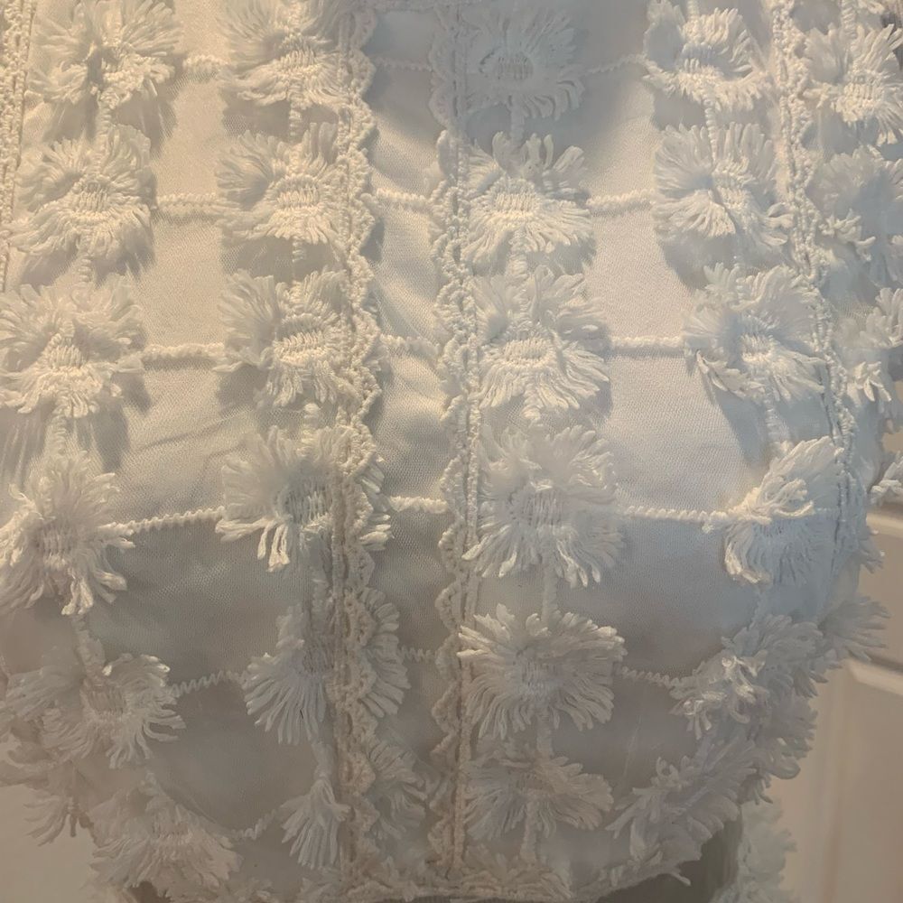 Lace mesh floral bridal lulus sheer wedding maxi dress gown rehearsal day - Picture 9 of 9